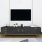 Glam TV Media Stand 16" W Wood Enclosed Storage TV Stand Console with Drawers 55.1"L x 17.7"W x 19.7"H Black Clearhalo 'furn' 'furn_tv_stands_entertainment_centers' 'Furniture' 'Living Room Furniture' 'TV Stands & Entertainment Centers' 'TV Stands & Media Storage Furniture' 'tv_stands_entertainment_centers' 6419510