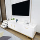 Glam TV Media Stand 16" W Wood Enclosed Storage TV Stand Console with Drawers 63"L x 18"W x 20"H White Clearhalo 'furn' 'furn_tv_stands_entertainment_centers' 'Furniture' 'Living Room Furniture' 'TV Stands & Entertainment Centers' 'TV Stands & Media Storage Furniture' 'tv_stands_entertainment_centers' 6419511