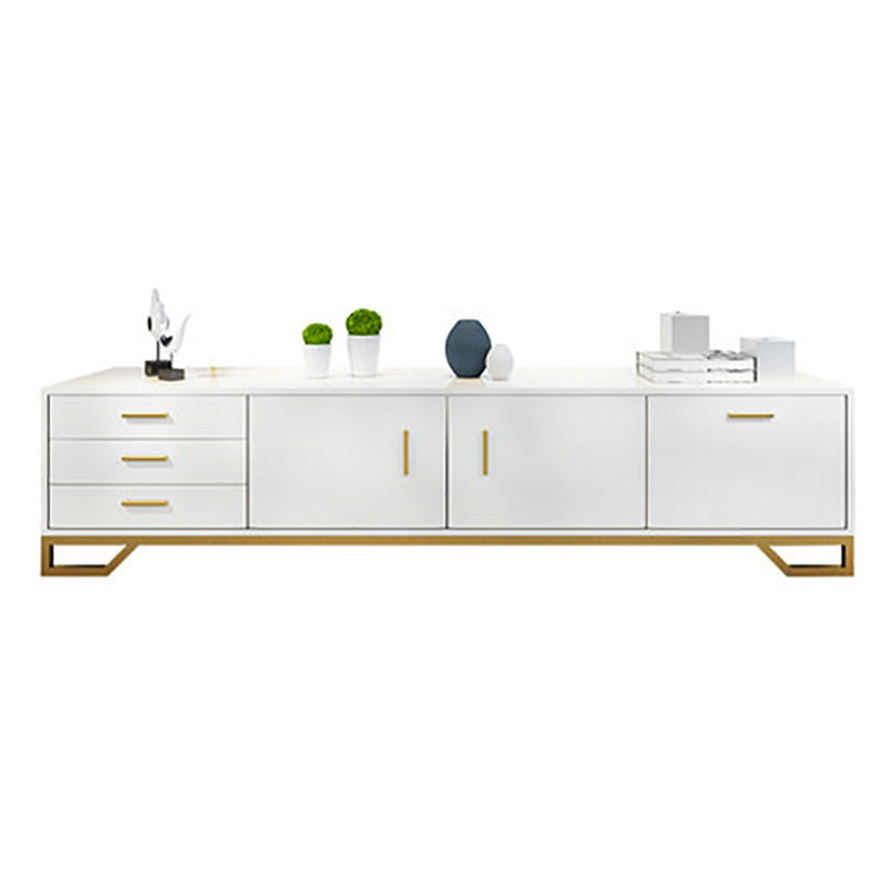 Glam TV Media Stand 16" W Wood Enclosed Storage TV Stand Console with Drawers Clearhalo 'furn' 'furn_tv_stands_entertainment_centers' 'Furniture' 'Living Room Furniture' 'TV Stands & Entertainment Centers' 'TV Stands & Media Storage Furniture' 'tv_stands_entertainment_centers' 6419513