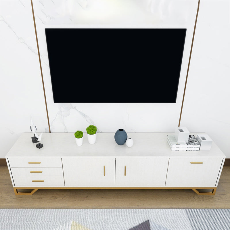 Glam TV Media Stand 16" W Wood Enclosed Storage TV Stand Console with Drawers Clearhalo 'furn' 'furn_tv_stands_entertainment_centers' 'Furniture' 'Living Room Furniture' 'TV Stands & Entertainment Centers' 'TV Stands & Media Storage Furniture' 'tv_stands_entertainment_centers' 6419519