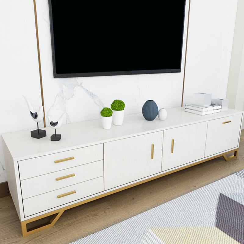 Glam TV Media Stand 16" W Wood Enclosed Storage TV Stand Console with Drawers Clearhalo 'furn' 'furn_tv_stands_entertainment_centers' 'Furniture' 'Living Room Furniture' 'TV Stands & Entertainment Centers' 'TV Stands & Media Storage Furniture' 'tv_stands_entertainment_centers' 6419520