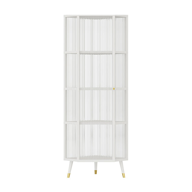 Curio Curio Curio Cabinet in metallo Porte in vetro armadio con gambe per soggiorno