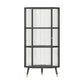 Curio Curio Curio Cabinet in metallo Porte in vetro armadio con gambe per soggiorno