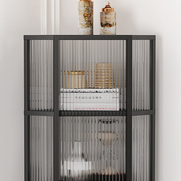 Curio Curio Curio Cabinet in metallo Porte in vetro armadio con gambe per soggiorno