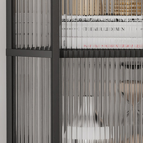 Curio Curio Curio Cabinet in metallo Porte in vetro armadio con gambe per soggiorno