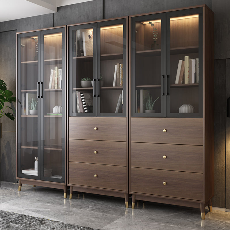 Portes en verre modernes en faux bois en bois.