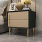 Solid Wood Night Table Contemporary Bed Nightstand with 2 Drawers Beige 1 Piece Clearhalo 'Bedroom Furniture' 'furn' 'furn_night_stand' 'Furniture' 'night_stand' 'Nightstands' 6420971