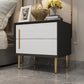 Solid Wood Night Table Contemporary Bed Nightstand with 2 Drawers White 1 Piece Clearhalo 'Bedroom Furniture' 'furn' 'furn_night_stand' 'Furniture' 'night_stand' 'Nightstands' 6420974