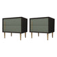 Solid Wood Night Table Contemporary Bed Nightstand with 2 Drawers Grey 2 Piece Set Clearhalo 'Bedroom Furniture' 'furn' 'furn_night_stand' 'Furniture' 'night_stand' 'Nightstands' 6420978