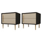 Solid Wood Night Table Contemporary Bed Nightstand with 2 Drawers Off-White 2 Piece Set Clearhalo 'Bedroom Furniture' 'furn' 'furn_night_stand' 'Furniture' 'night_stand' 'Nightstands' 6420979
