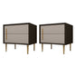 Solid Wood Night Table Contemporary Bed Nightstand with 2 Drawers Gray-Khaki 2 Piece Set Clearhalo 'Bedroom Furniture' 'furn' 'furn_night_stand' 'Furniture' 'night_stand' 'Nightstands' 6420981