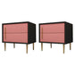 Solid Wood Night Table Contemporary Bed Nightstand with 2 Drawers Pink 2 Piece Set Clearhalo 'Bedroom Furniture' 'furn' 'furn_night_stand' 'Furniture' 'night_stand' 'Nightstands' 6420991