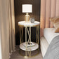 Industrial Bed Nightstand Open Storage Accent Table Nightstand for Bedroom 16"L x 16"W x 22"H White-Gold 1 Piece Clearhalo 'Bedroom Furniture' 'furn' 'furn_night_stand' 'Furniture' 'night_stand' 'Nightstands' 6420998