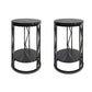 Industrial Bed Nightstand Open Storage Accent Table Nightstand for Bedroom Black 2 Piece Set Clearhalo 'Bedroom Furniture' 'furn' 'furn_night_stand' 'Furniture' 'night_stand' 'Nightstands' 6421001