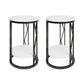 Industrial Bed Nightstand Open Storage Accent Table Nightstand for Bedroom Black White 2 Piece Set Clearhalo 'Bedroom Furniture' 'furn' 'furn_night_stand' 'Furniture' 'night_stand' 'Nightstands' 6421003