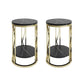 Industrial Bed Nightstand Open Storage Accent Table Nightstand for Bedroom Black-Gold 2 Piece Set Clearhalo 'Bedroom Furniture' 'furn' 'furn_night_stand' 'Furniture' 'night_stand' 'Nightstands' 6421005