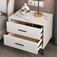 Modern Nightstand Stone Accent Table Nightstand with 2 Drawers Clearhalo 'Bedroom Furniture' 'furn' 'furn_night_stand' 'Furniture' 'night_stand' 'Nightstands' 6421082