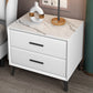 Modern Nightstand Stone Accent Table Nightstand with 2 Drawers White 1 Piece Clearhalo 'Bedroom Furniture' 'furn' 'furn_night_stand' 'Furniture' 'night_stand' 'Nightstands' 6421086