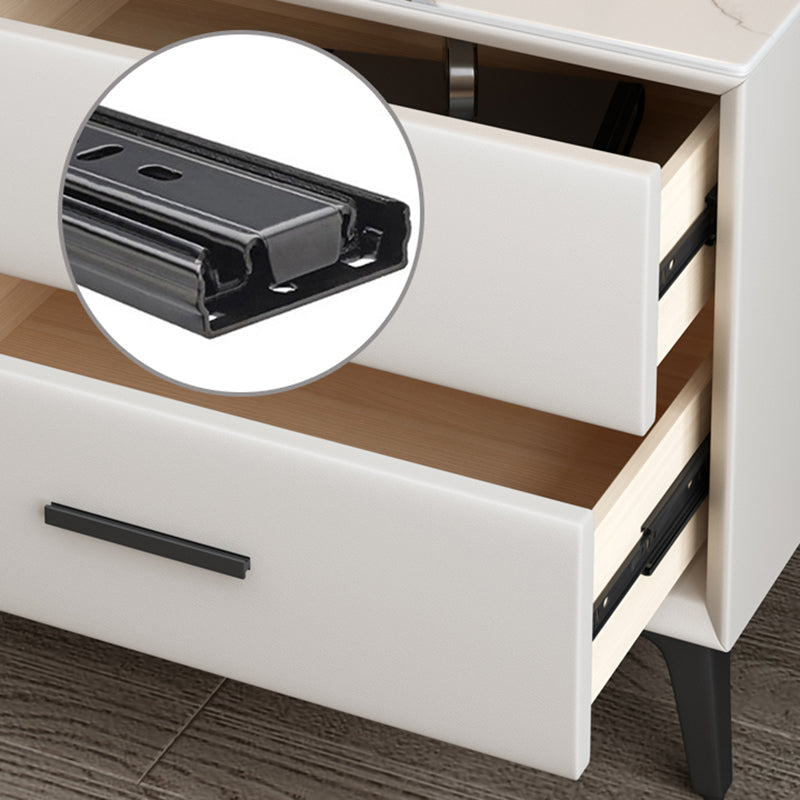 Modern Nightstand Stone Accent Table Nightstand with 2 Drawers Clearhalo 'Bedroom Furniture' 'furn' 'furn_night_stand' 'Furniture' 'night_stand' 'Nightstands' 6421090