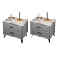 Modern Nightstand Stone Accent Table Nightstand with 2 Drawers Grey 2 Piece Set Clearhalo 'Bedroom Furniture' 'furn' 'furn_night_stand' 'Furniture' 'night_stand' 'Nightstands' 6421092