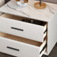 Modern Nightstand Stone Accent Table Nightstand with 2 Drawers Clearhalo 'Bedroom Furniture' 'furn' 'furn_night_stand' 'Furniture' 'night_stand' 'Nightstands' 6421096
