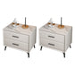 Modern Nightstand Stone Accent Table Nightstand with 2 Drawers Off-White 2 Piece Set Clearhalo 'Bedroom Furniture' 'furn' 'furn_night_stand' 'Furniture' 'night_stand' 'Nightstands' 6421101