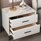 Modern Nightstand Stone Accent Table Nightstand with 2 Drawers Clearhalo 'Bedroom Furniture' 'furn' 'furn_night_stand' 'Furniture' 'night_stand' 'Nightstands' 6421104