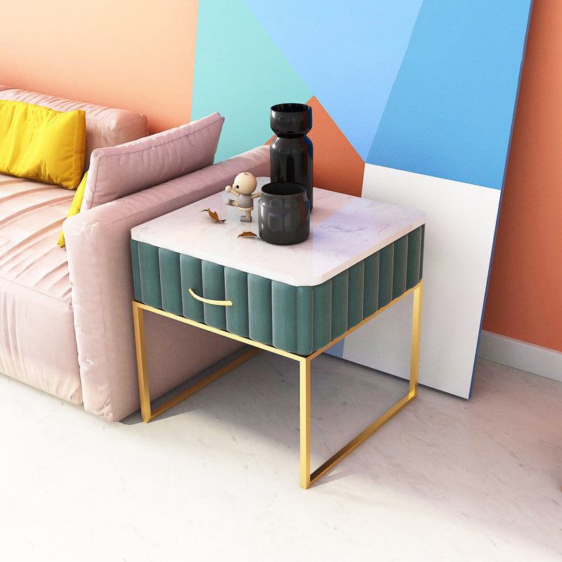 Cajones de noche de mesa de acento glamoroso incluye gabinete de noche para dormitorio