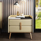Modern Bedside Cabinet Stone Bed Nightstand with 2 Drawers for Living Room Beige 1 Piece Clearhalo 'Bedroom Furniture' 'furn' 'furn_night_stand' 'Furniture' 'night_stand' 'Nightstands' 6421149