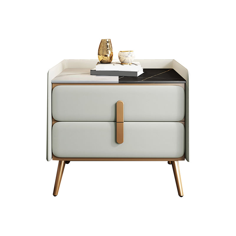 Modern Bedside Cabinet Stone Bed Nightstand with 2 Drawers for Living Room Clearhalo 'Bedroom Furniture' 'furn' 'furn_night_stand' 'Furniture' 'night_stand' 'Nightstands' 6421150