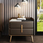 Modern Bedside Cabinet Stone Bed Nightstand with 2 Drawers for Living Room Dark Coffee 1 Piece Clearhalo 'Bedroom Furniture' 'furn' 'furn_night_stand' 'Furniture' 'night_stand' 'Nightstands' 6421155