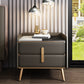 Modern Bedside Cabinet Stone Bed Nightstand with 2 Drawers for Living Room Grey 1 Piece Clearhalo 'Bedroom Furniture' 'furn' 'furn_night_stand' 'Furniture' 'night_stand' 'Nightstands' 6421157