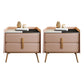 Modern Bedside Cabinet Stone Bed Nightstand with 2 Drawers for Living Room Nude Pink 2 Piece Set Clearhalo 'Bedroom Furniture' 'furn' 'furn_night_stand' 'Furniture' 'night_stand' 'Nightstands' 6421159