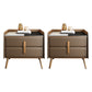 Modern Bedside Cabinet Stone Bed Nightstand with 2 Drawers for Living Room Coffee 2 Piece Set Clearhalo 'Bedroom Furniture' 'furn' 'furn_night_stand' 'Furniture' 'night_stand' 'Nightstands' 6421167