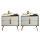 Modern Bedside Cabinet Stone Bed Nightstand with 2 Drawers for Living Room White 2 Piece Set Clearhalo 'Bedroom Furniture' 'furn' 'furn_night_stand' 'Furniture' 'night_stand' 'Nightstands' 6421169