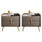 Modern Bedside Cabinet Stone Bed Nightstand with 2 Drawers for Living Room Light Brown 2 Piece Set Clearhalo 'Bedroom Furniture' 'furn' 'furn_night_stand' 'Furniture' 'night_stand' 'Nightstands' 6421171