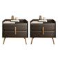 Modern Bedside Cabinet Stone Bed Nightstand with 2 Drawers for Living Room Dark Coffee 2 Piece Set Clearhalo 'Bedroom Furniture' 'furn' 'furn_night_stand' 'Furniture' 'night_stand' 'Nightstands' 6421173
