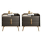 Modern Bedside Cabinet Stone Bed Nightstand with 2 Drawers for Living Room Grey 2 Piece Set Clearhalo 'Bedroom Furniture' 'furn' 'furn_night_stand' 'Furniture' 'night_stand' 'Nightstands' 6421174
