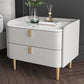 2 Drawers Stone Nightstand Glam Legs Included Bedside Cabinet ,18.5" Tall Clearhalo 'Bedroom Furniture' 'furn' 'furn_night_stand' 'Furniture' 'night_stand' 'Nightstands' 6421185