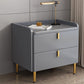 2 Drawers Stone Nightstand Glam Legs Included Bedside Cabinet ,18.5" Tall 18"L x 16"W x 18.5"H Grey 1 Piece Clearhalo 'Bedroom Furniture' 'furn' 'furn_night_stand' 'Furniture' 'night_stand' 'Nightstands' 6421188