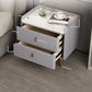 2 Drawers Stone Nightstand Glam Legs Included Bedside Cabinet ,18.5" Tall Clearhalo 'Bedroom Furniture' 'furn' 'furn_night_stand' 'Furniture' 'night_stand' 'Nightstands' 6421189