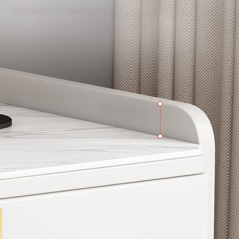 2 Drawers Stone Nightstand Glam Legs Included Bedside Cabinet ,18.5" Tall Clearhalo 'Bedroom Furniture' 'furn' 'furn_night_stand' 'Furniture' 'night_stand' 'Nightstands' 6421195