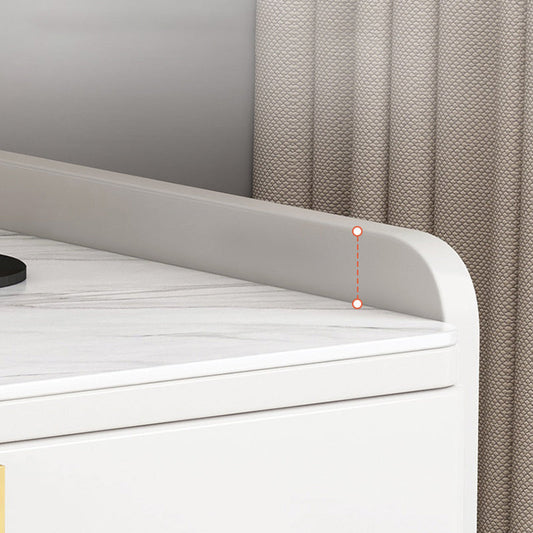 2 Drawers Stone Nightstand Glam Legs Included Bedside Cabinet ,18.5" Tall Clearhalo 'Bedroom Furniture' 'furn' 'furn_night_stand' 'Furniture' 'night_stand' 'Nightstands' 6421195