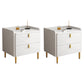 2 Drawers Stone Nightstand Glam Legs Included Bedside Cabinet ,18.5" Tall 16"L x 16"W x 18.5"H White 2 Piece Set Clearhalo 'Bedroom Furniture' 'furn' 'furn_night_stand' 'Furniture' 'night_stand' 'Nightstands' 6421198