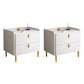 2 Drawers Stone Nightstand Glam Legs Included Bedside Cabinet ,18.5" Tall 18"L x 16"W x 18.5"H White 2 Piece Set Clearhalo 'Bedroom Furniture' 'furn' 'furn_night_stand' 'Furniture' 'night_stand' 'Nightstands' 6421199