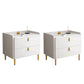 2 Drawers Stone Nightstand Glam Legs Included Bedside Cabinet ,18.5" Tall 20"L x 16"W x 18.5"H White 2 Piece Set Clearhalo 'Bedroom Furniture' 'furn' 'furn_night_stand' 'Furniture' 'night_stand' 'Nightstands' 6421202