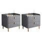 2 Drawers Stone Nightstand Glam Legs Included Bedside Cabinet ,18.5" Tall 16"L x 16"W x 18.5"H Grey 2 Piece Set Clearhalo 'Bedroom Furniture' 'furn' 'furn_night_stand' 'Furniture' 'night_stand' 'Nightstands' 6421204
