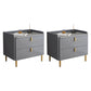 2 Drawers Stone Nightstand Glam Legs Included Bedside Cabinet ,18.5" Tall 20"L x 16"W x 18.5"H Grey 2 Piece Set Clearhalo 'Bedroom Furniture' 'furn' 'furn_night_stand' 'Furniture' 'night_stand' 'Nightstands' 6421207
