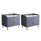 2 Drawers Stone Nightstand Glam Legs Included Bedside Cabinet ,18.5" Tall 20"L x 16"W x 18.5"H Blue 2 Piece Set Clearhalo 'Bedroom Furniture' 'furn' 'furn_night_stand' 'Furniture' 'night_stand' 'Nightstands' 6421210