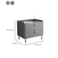 2 Drawers Stone Nightstand Glam Legs Included Bedside Cabinet ,18.5" Tall Clearhalo 'Bedroom Furniture' 'furn' 'furn_night_stand' 'Furniture' 'night_stand' 'Nightstands' 6421213